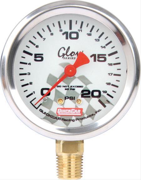 QUICKCAR RACING PRODUCTS 56-0022 Tire Pressure Gauge Head with Glow-in-The-Dark Display, 0-20 psi