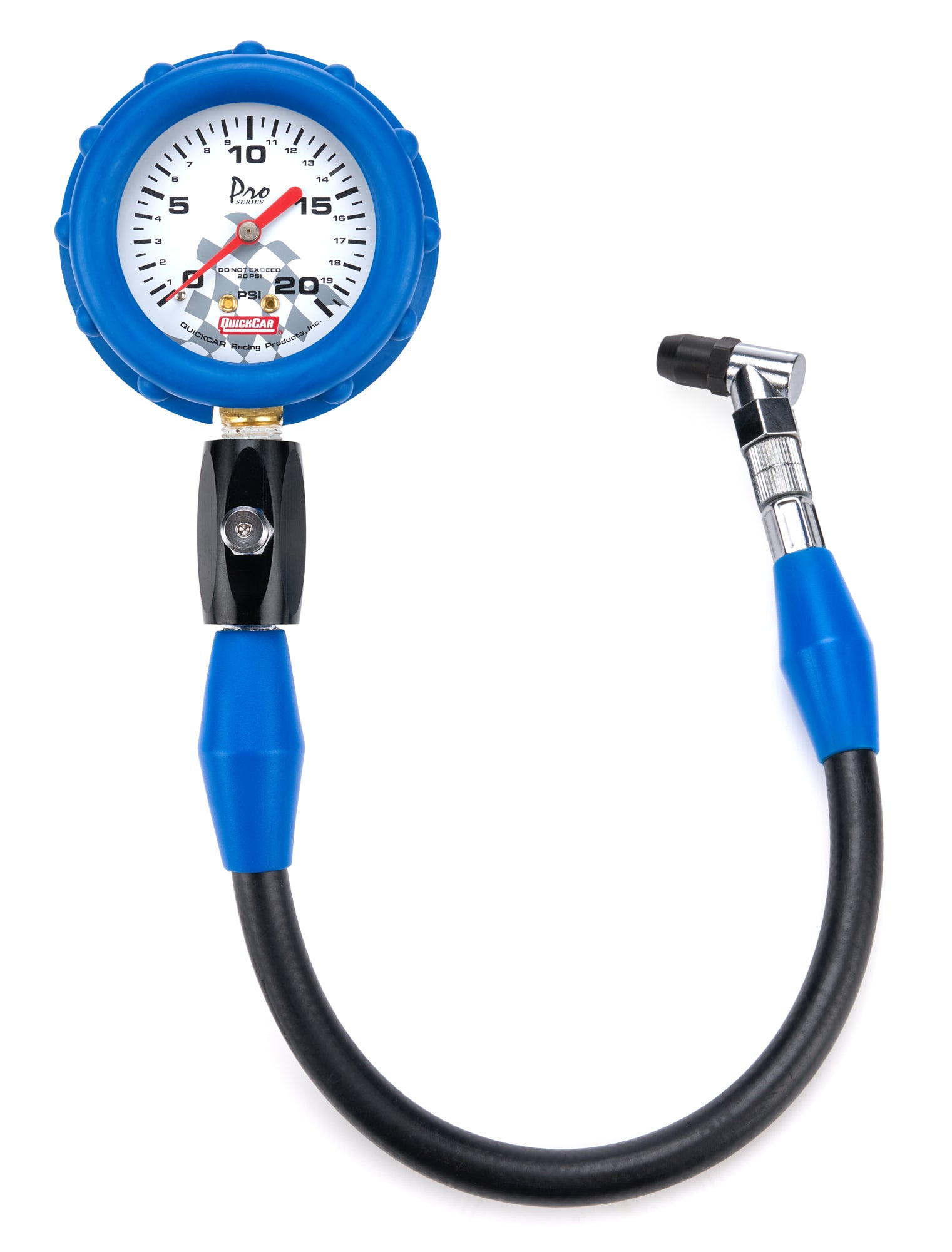 QUICKCAR RACING PRODUCTS 56-020 Tire Pressure Gauge 0-20 PSI Analog White Face