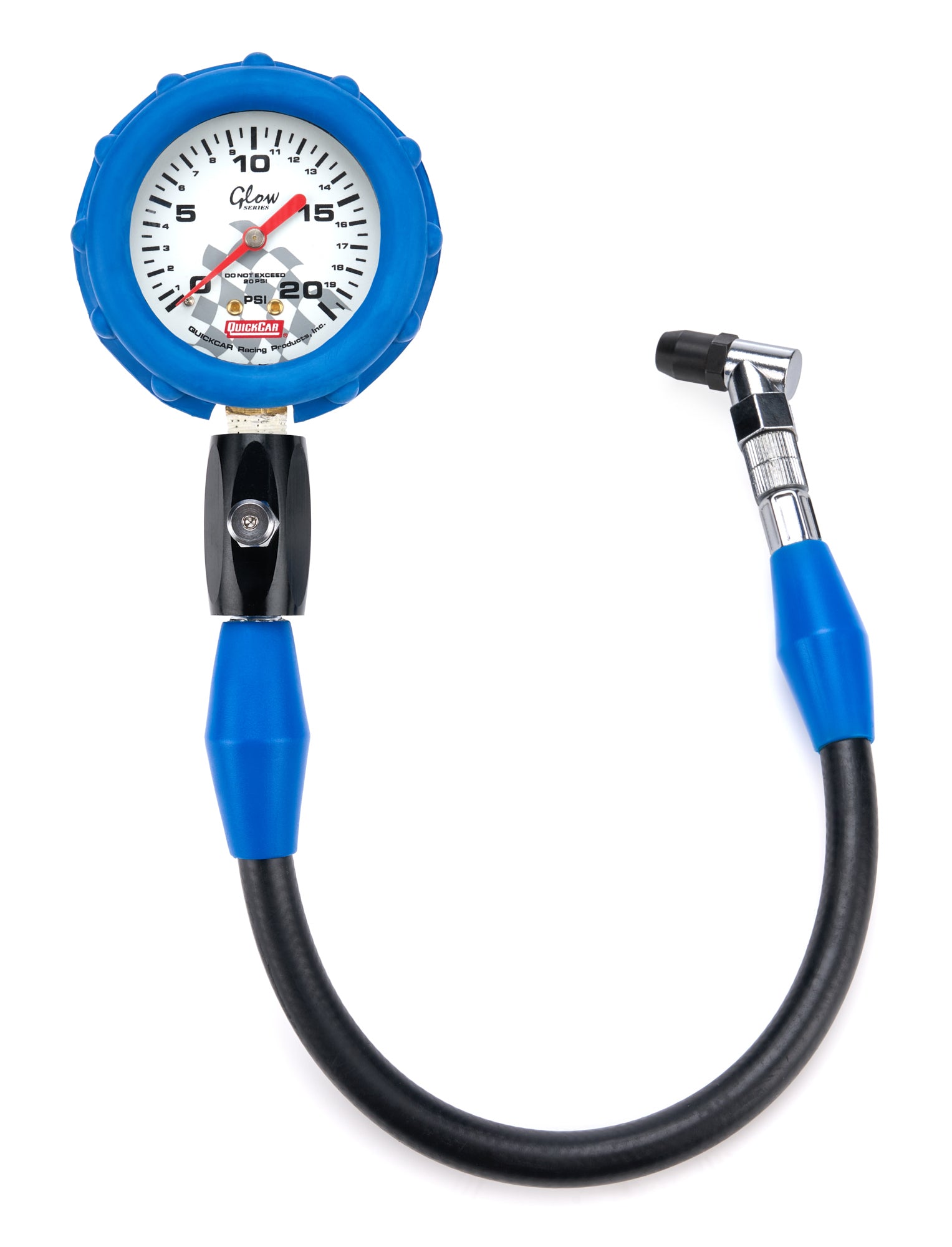 QuickCar Racing Products Tire Pressure Gauge 0-20 PSI Analog White Face