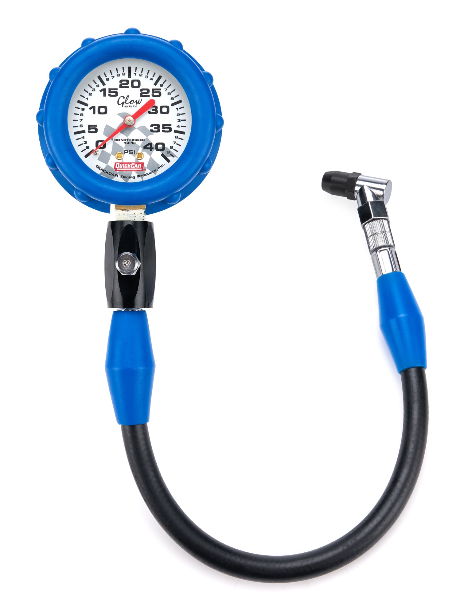 QuickCar Racing Products QRP56-042 Tire Pressure Gauge, 0-40 PSI, Analog, 2.5 Inch Diameter, White Face