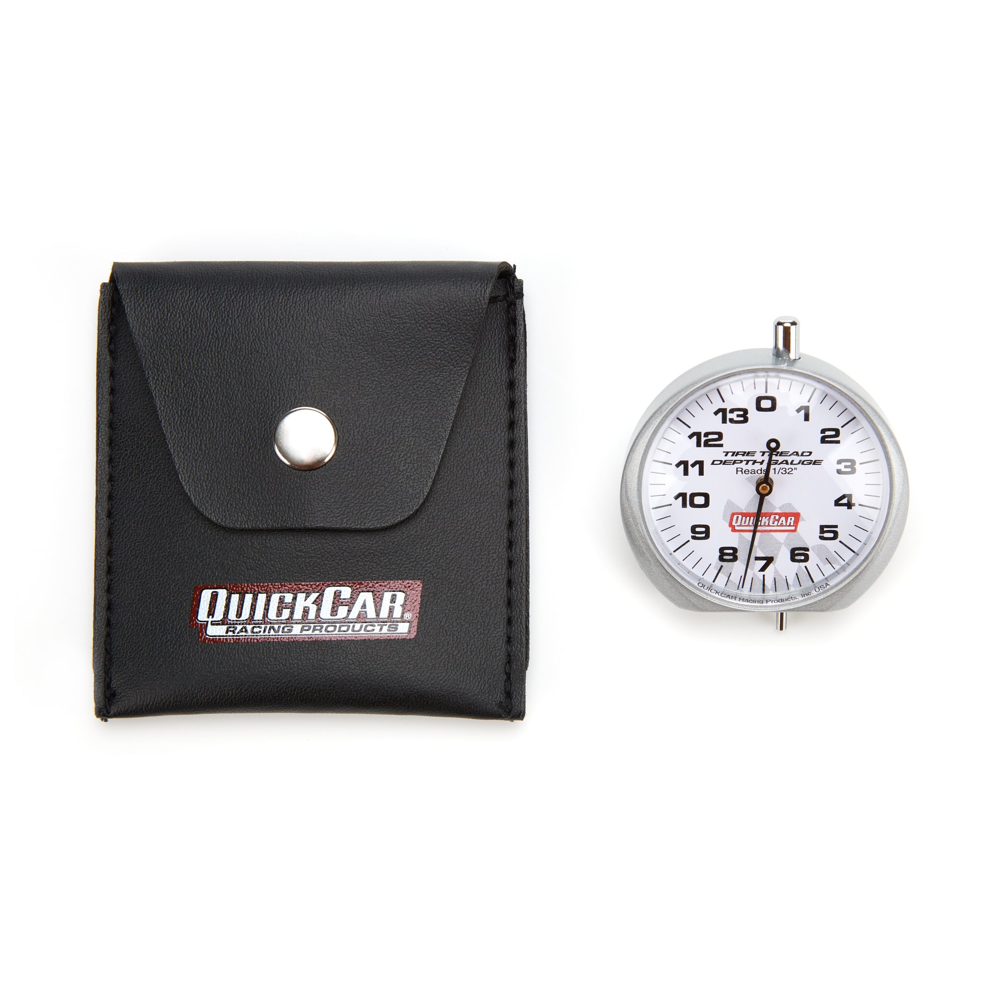 QUICKCAR Racing Products 56-104 Tire Tread Depth Gauge, 1/32 to 7/16 Inch, Mechanical Analog, Black Plastic Case