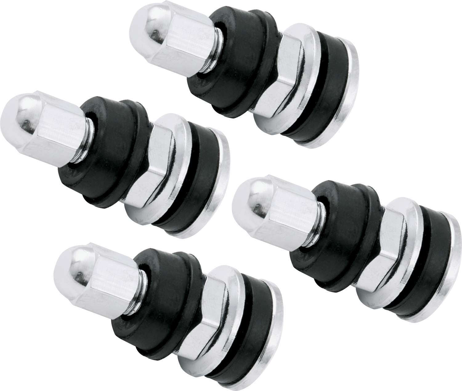 QUICKCAR RACING PRODUCTS 56-116 Chrome Steel Valve Stem Set of 4 with Bolt-On Design for 1/2 and 5/8 Inch Rim Holes