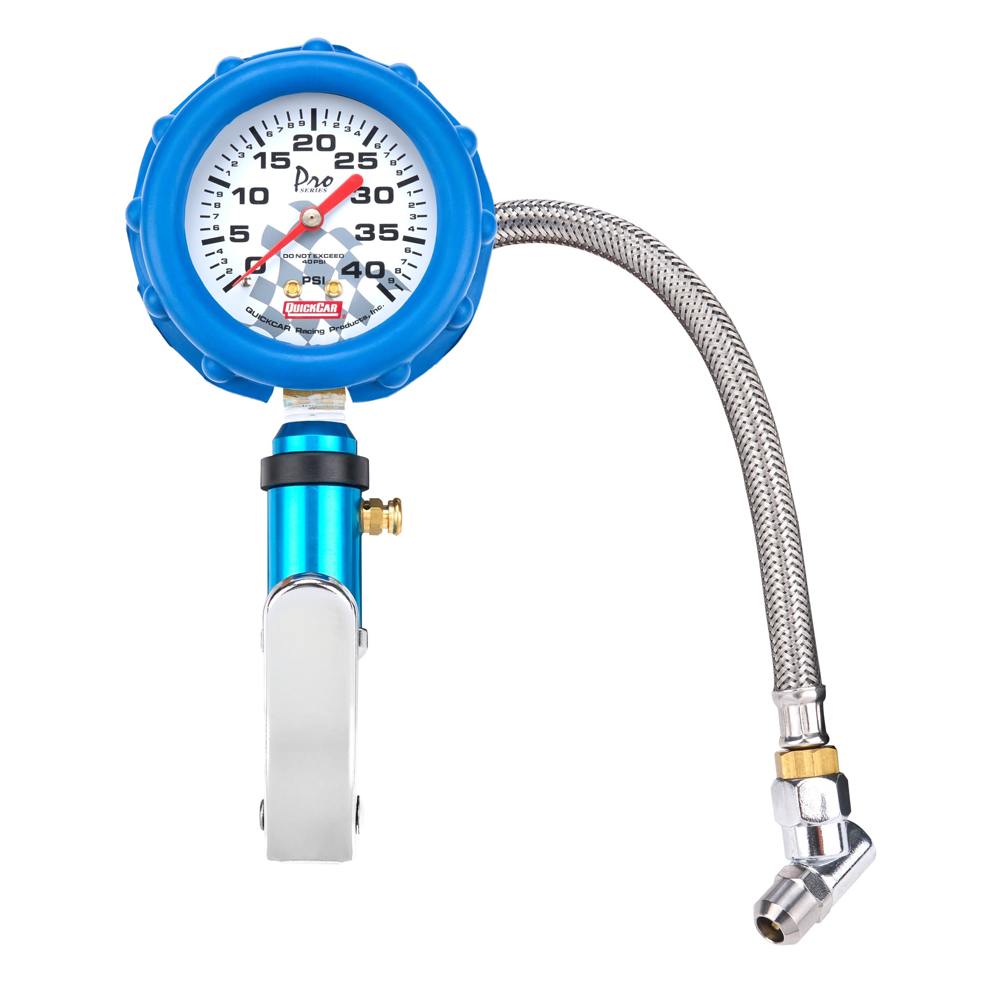 QuickCar Racing Products Tire Inflator 56-240 with Analog Gauge, 0-40 psi, 2-1/4 Inch Diameter, White Face