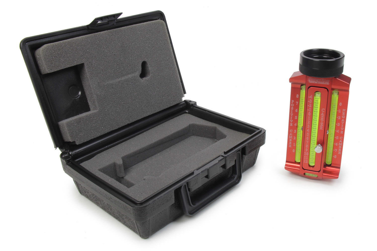 QuickCar Racing Products 56-833 Caster and Camber Gauge with Wide 5 Adapter, Red Anodized, Adjustable Range for Automotive Alignment