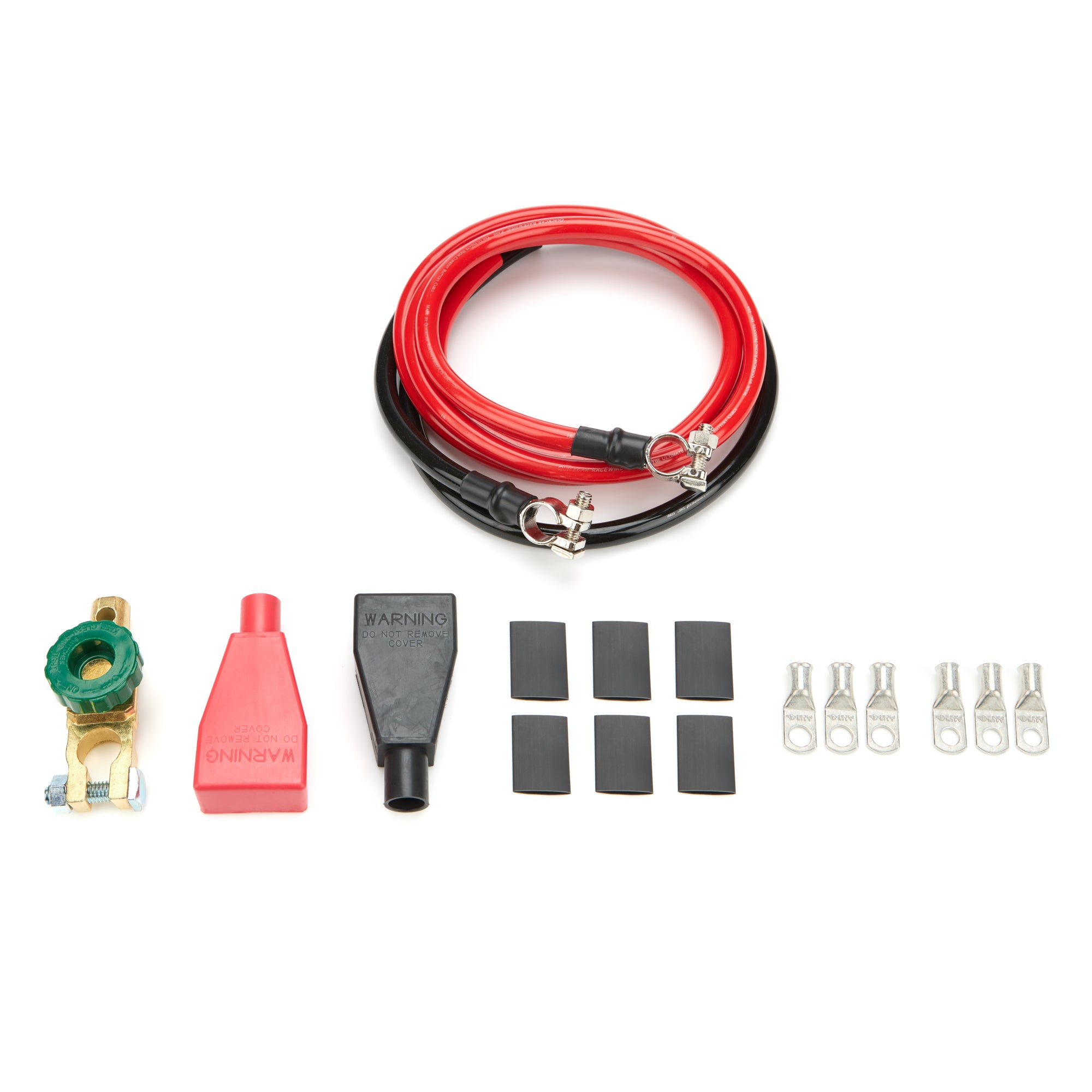 QUICKCAR RACING PRODUCTS Battery Cable Kit 2 Gauge, 6 Feet Red and 3 Feet Black with Top Mount Battery Terminals