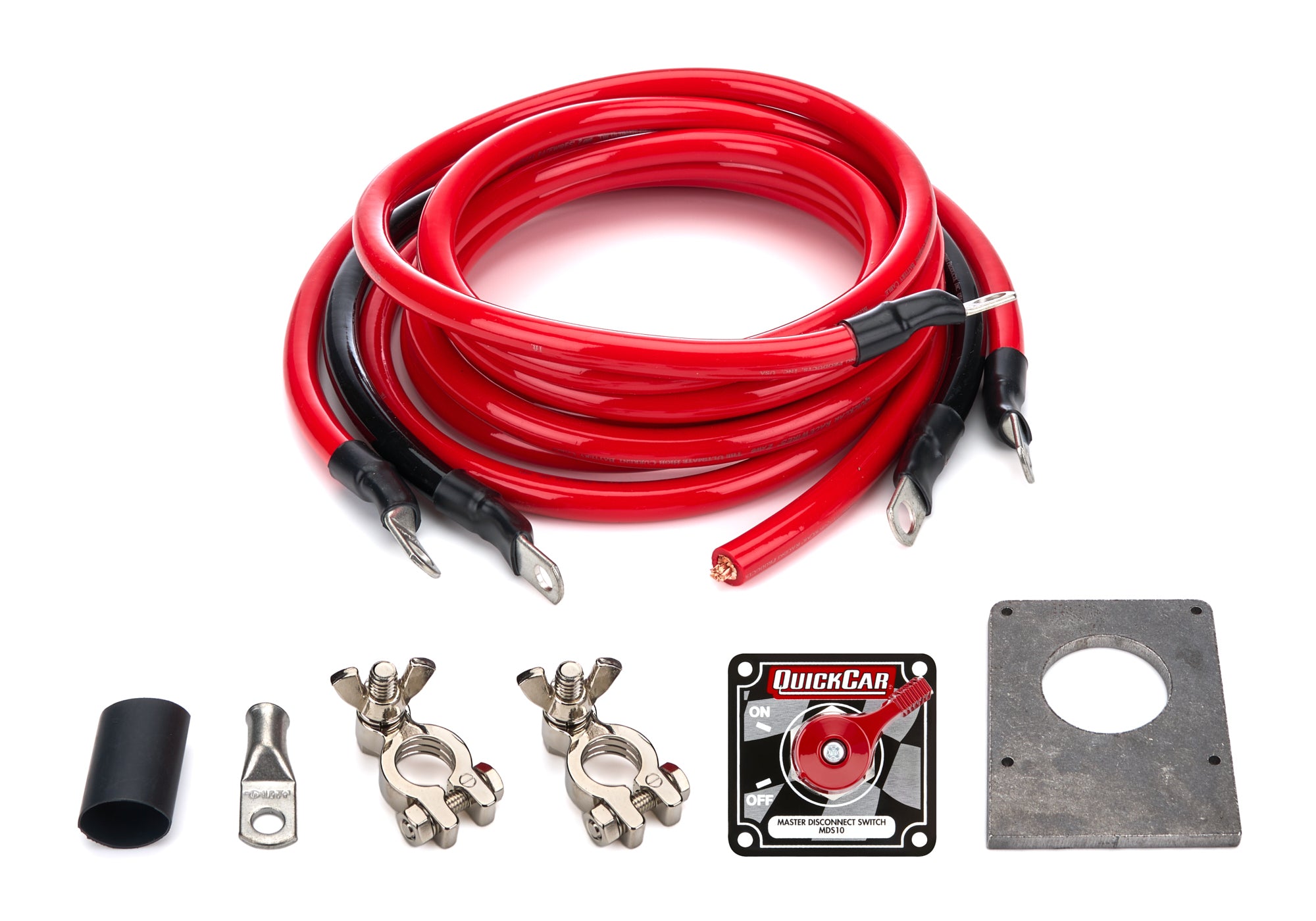 QUICKCAR RACING PRODUCTS Battery Cable Kit 2 Gauge for Crown Victoria, Top Mount Terminals, 12 ft Length
