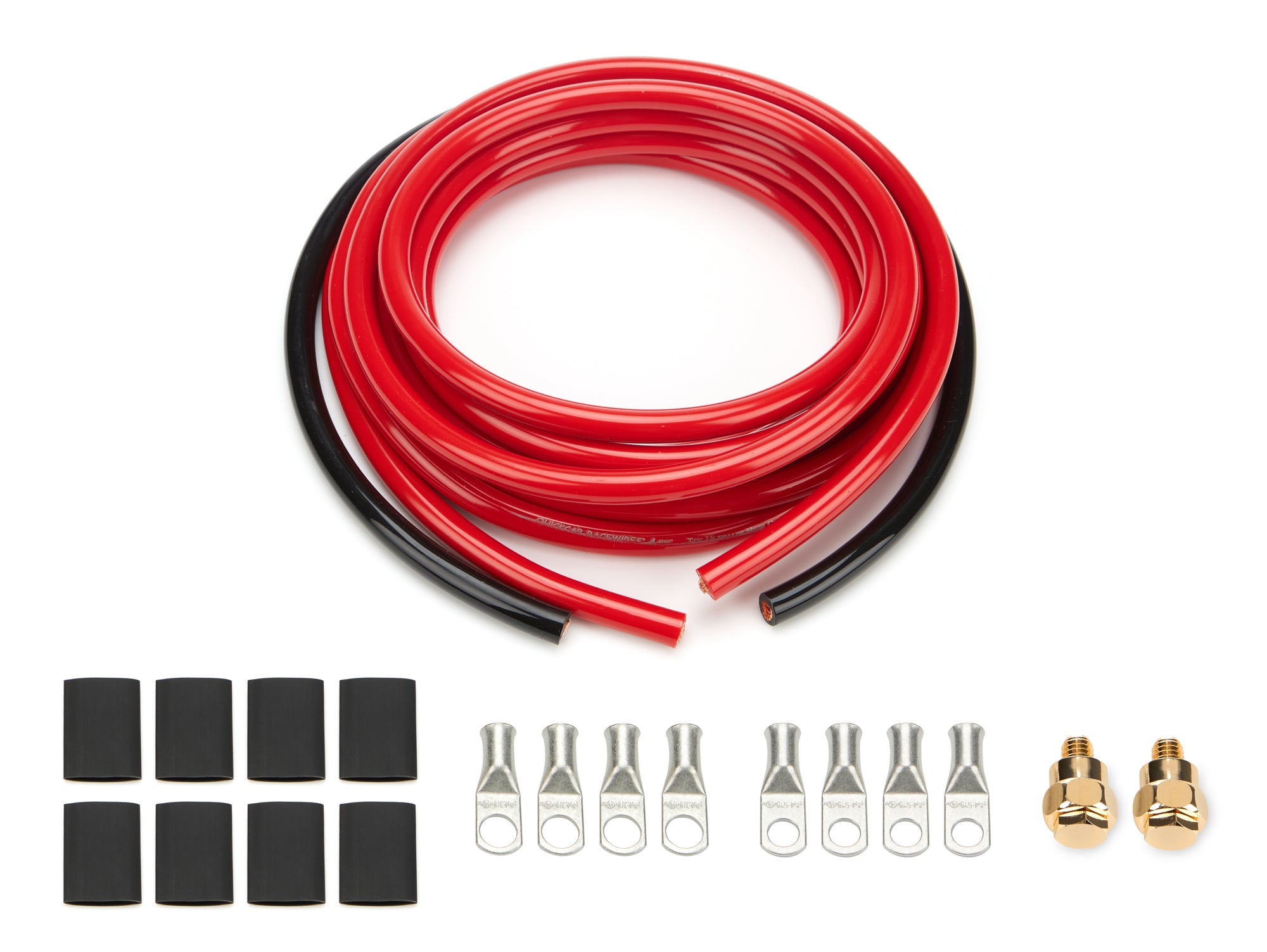 QUICKCAR RACING PRODUCTS Battery Cable Kit 4 Gauge Side Mount with Copper Cables, 15 ft Red and 2 ft Black, Heat Shrink Terminals Included