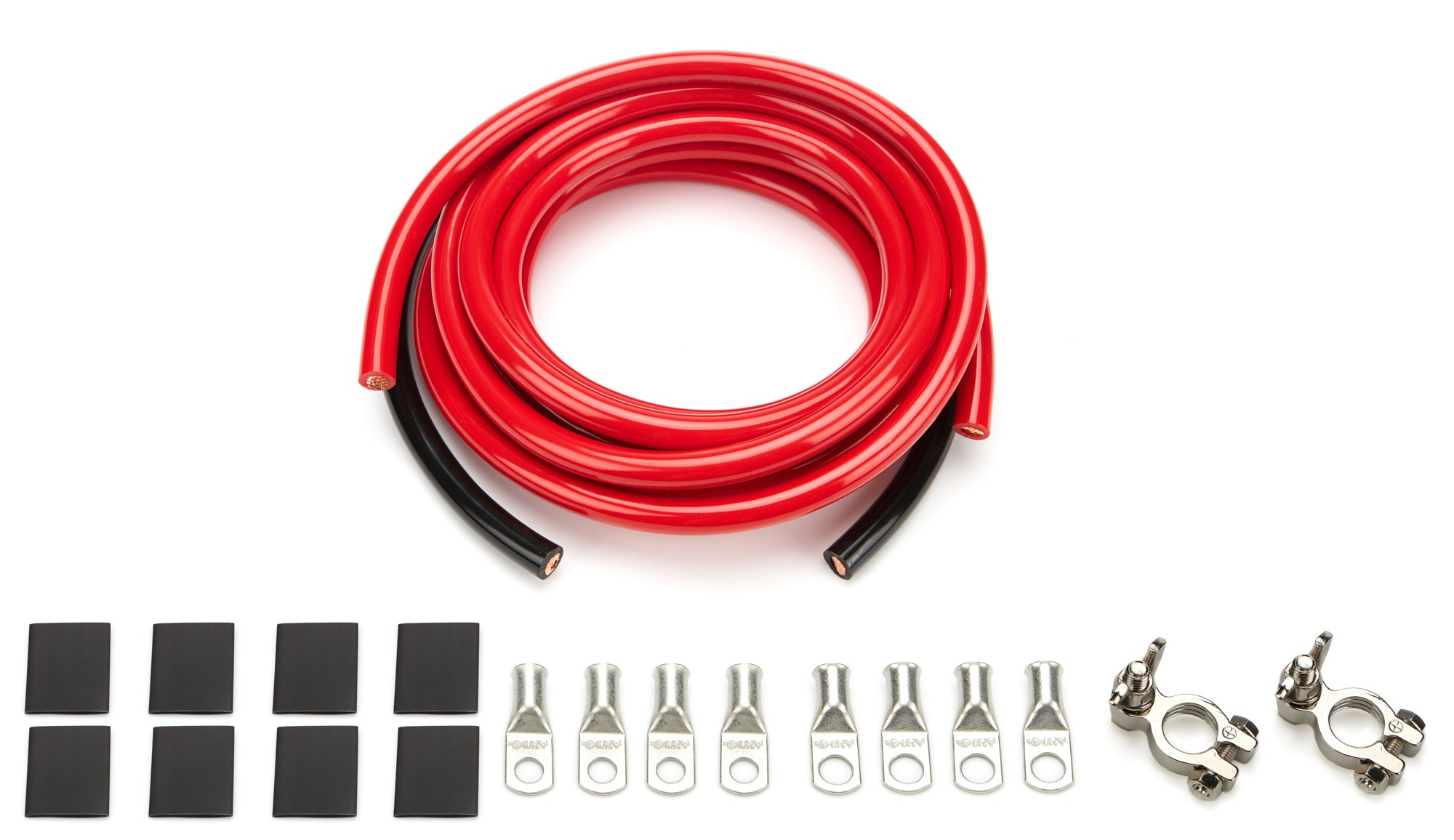 QUICKCAR RACING PRODUCTS Battery Cable Kit 2 Gauge with Top Mount Terminals, Copper, 15 ft Red and 2 ft Black