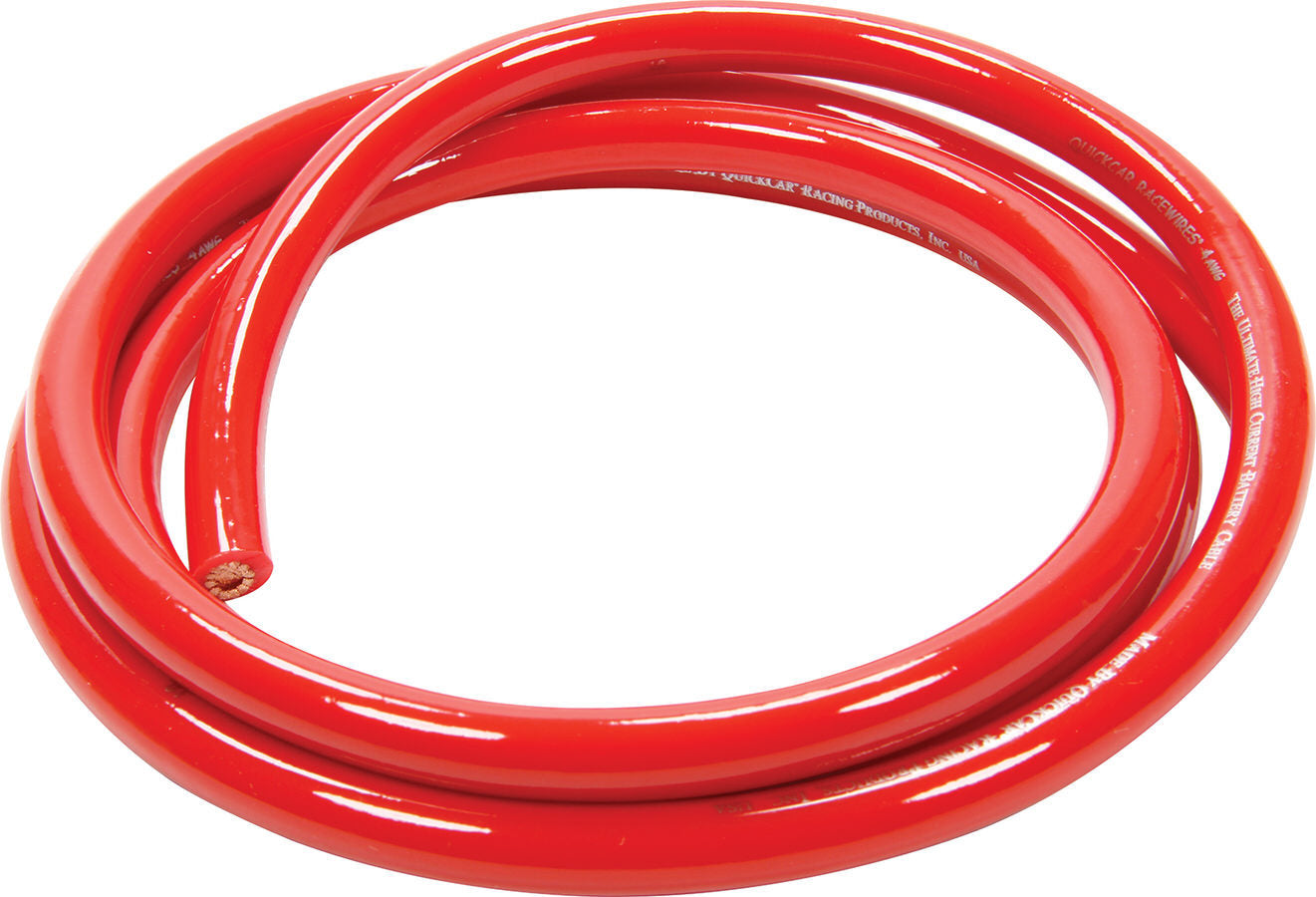 QUICKCAR RACING PRODUCTS Power Cable 57-341 4 Gauge Red 5 Feet Copper Battery Cable