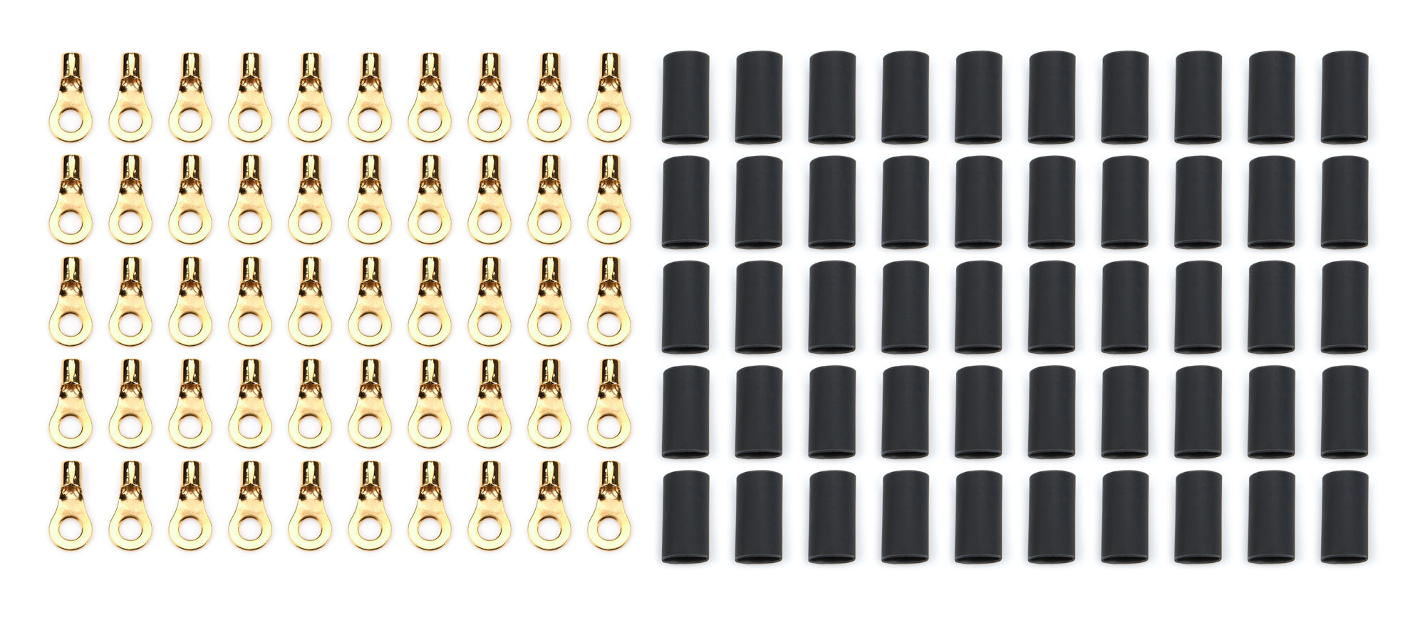 QUICKCAR Racing Products Ring Terminal #8 14-16 Gauge Copper with Heat Shrink, Pack of 50