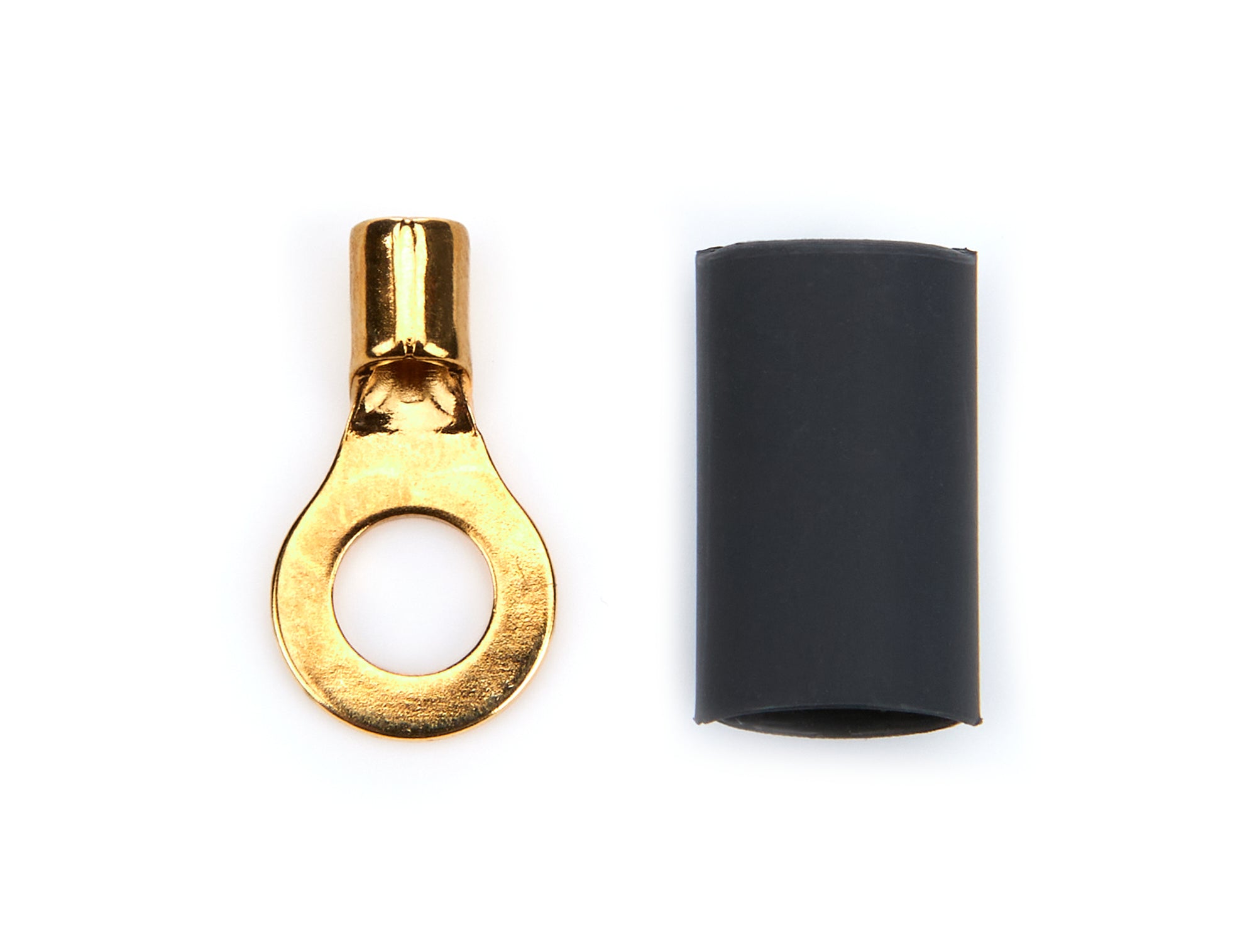 QUICKCAR RACING PRODUCTS Ring Terminal #10 for 14-16 Gauge Wire with Heat Shrink, Copper, Pair