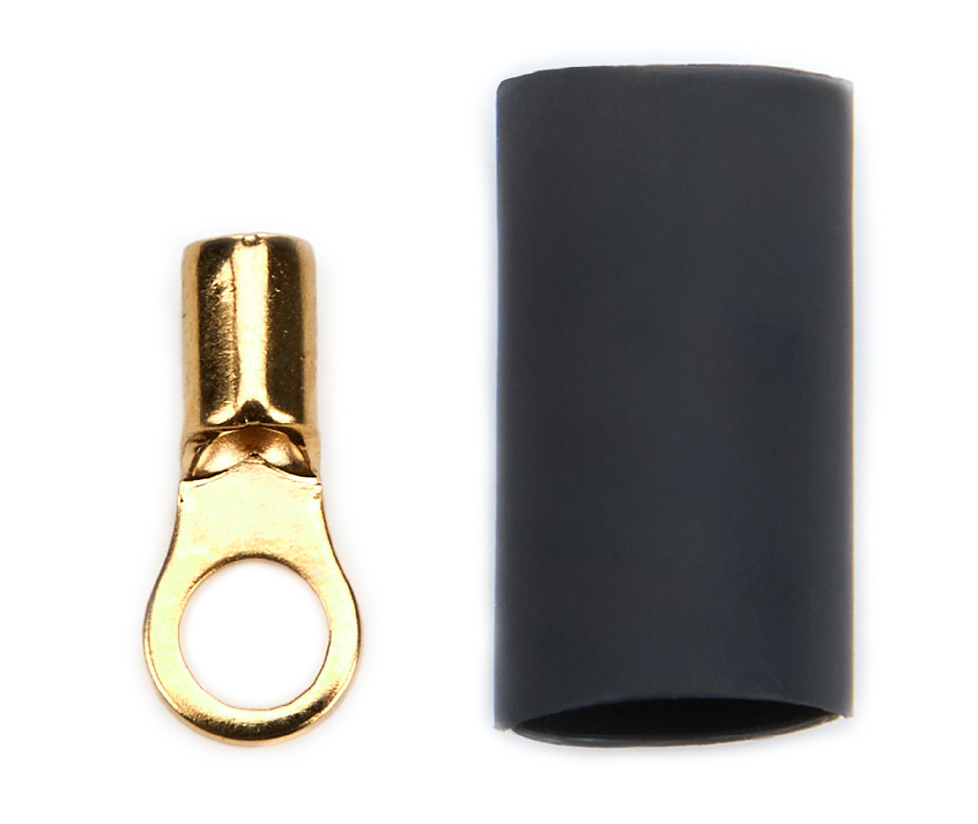 QuickCar Racing Products Ring Terminal #6 for 16-22 Gauge Wire with Heat Shrink, Copper, Pair
