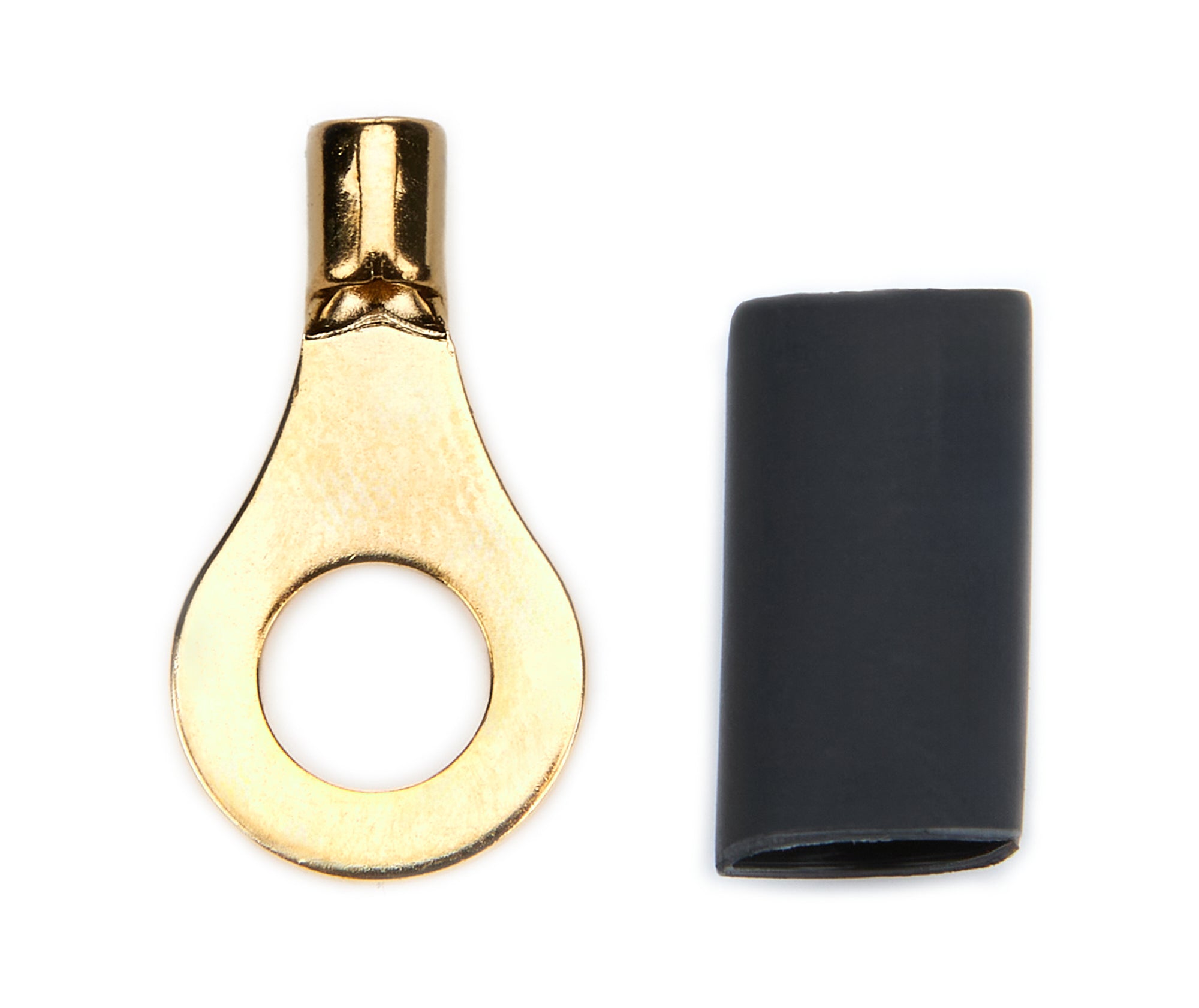 QUICKCAR RACING PRODUCTS Ring Terminal 1/4 Inch Hole for 14-16 Gauge Wire, Copper, Heat Shrink Included, Pair
