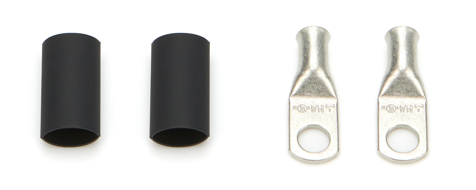 QuickCar Racing Products Ring Terminals 57-580, 6 Gauge Wire, 1/4 Inch Hole, Copper, Tin Plated, Heat Shrink Included, Pair