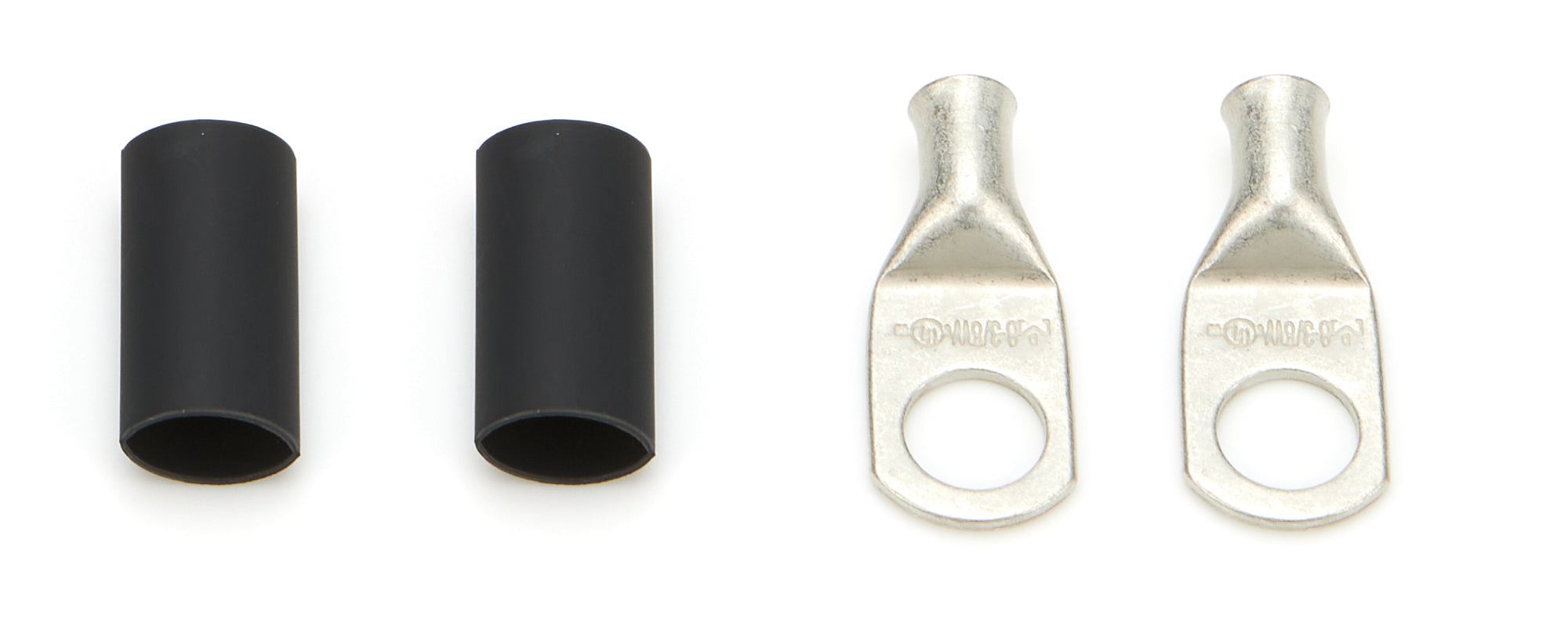 QUICKCAR Racing Products Ring Terminal 57-581 for 6 Gauge Wire, 5/16 Inch Hole, Copper, Tin Plated, Heat Shrink Included, Pair