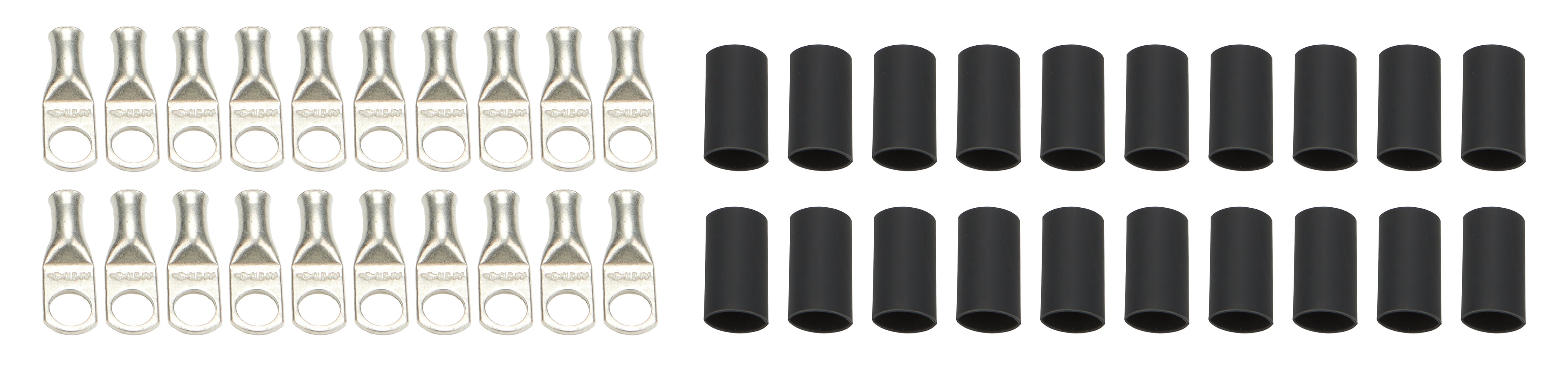 QUICKCAR RACING PRODUCTS Ring Terminals 57-583-20, 6 Gauge Wire, 1/2 Inch Hole, Copper, Tin Plated, Heat Shrink, Pack of 20