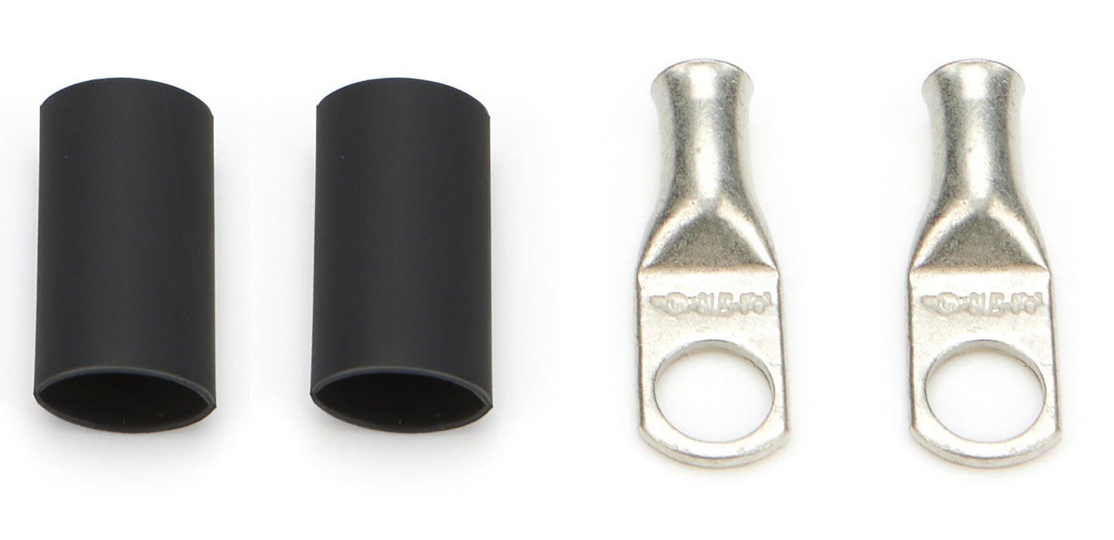 QuickCar Racing Products Ring Terminal 57-583 for 6 Gauge Wire, 1/2 Inch Hole, Copper, Tin Plated, Heat Shrink Included, Pair