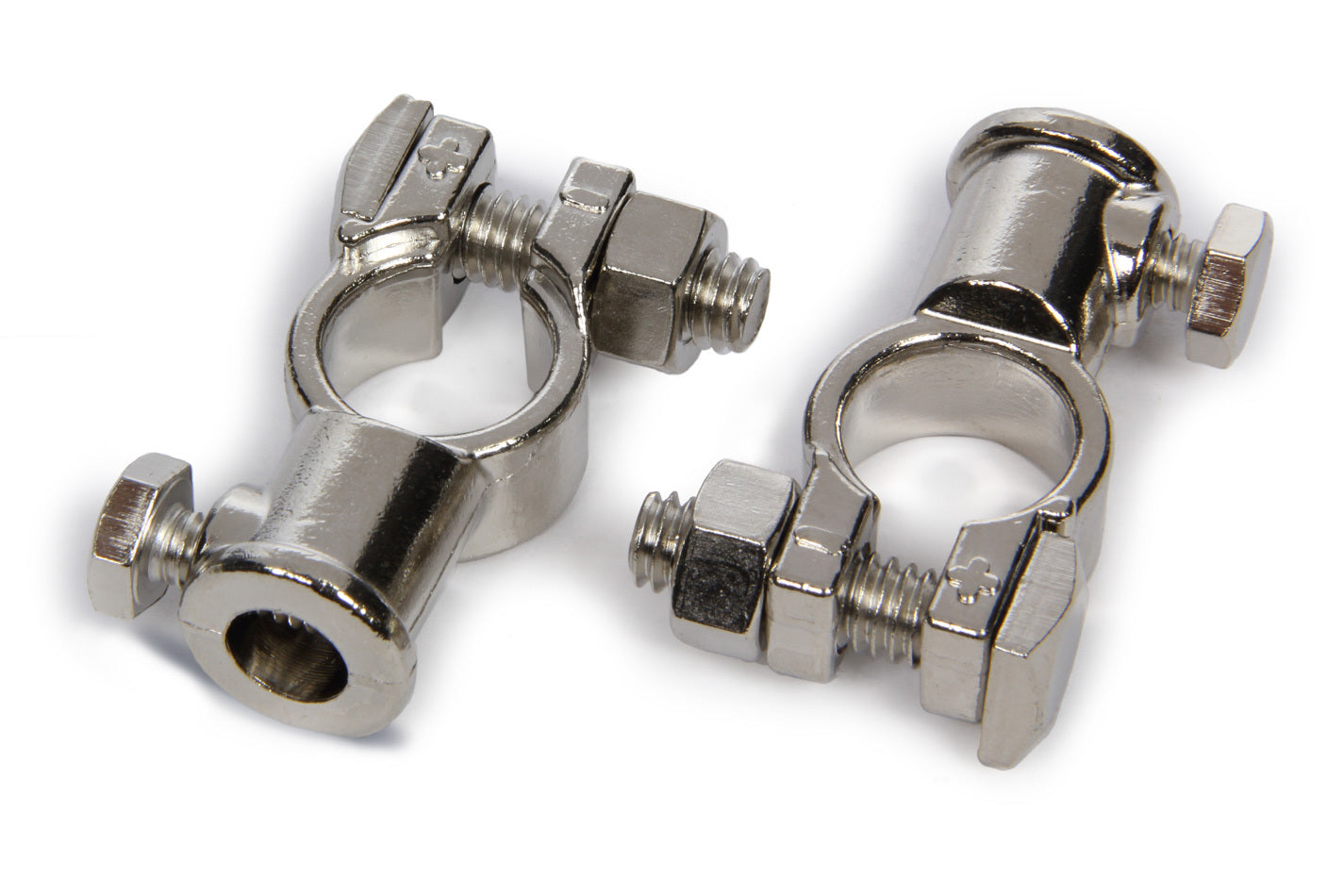 QUICKCAR RACING PRODUCTS Battery Terminals Top Mount Bolt-On 57-630 Brass Nickel Plated Pair