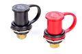QUICKCAR RACING PRODUCTS Battery Charging Post Pair QRP57-703, 1.25-Inch Diameter Hole, 3/8-16 Stud, 12V to 16V, Rubber Cap, Black and Red