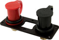 QUICKCAR RACING PRODUCTS Battery Charging Posts Pair with Flat Mount Bracket and Rubber Caps – 1.25 Inch Diameter Hole, 3/8-16 Inch Stud, 12V, Black and Red Finish