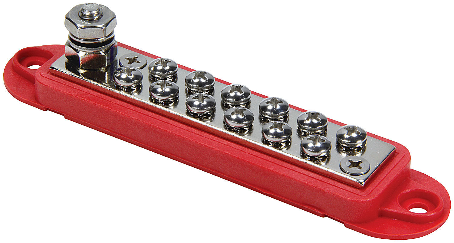 QuickCar Racing Products 57-801 Terminal Buss Red 12-Post Panel Mount Insulated Plastic