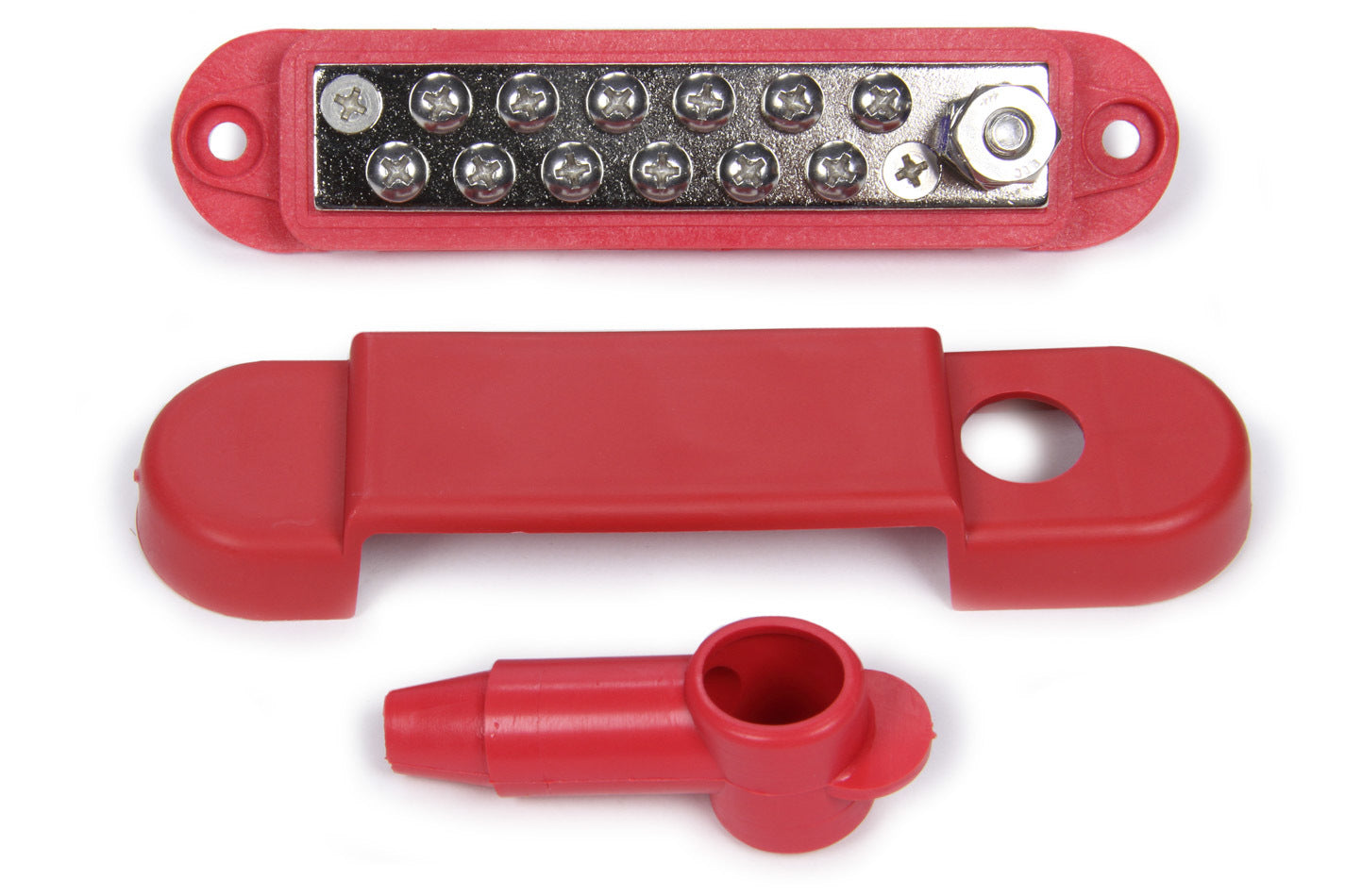QUICKCAR RACING PRODUCTS 57-8012 Red Terminal Bus Bar with Covers, 12-Wire