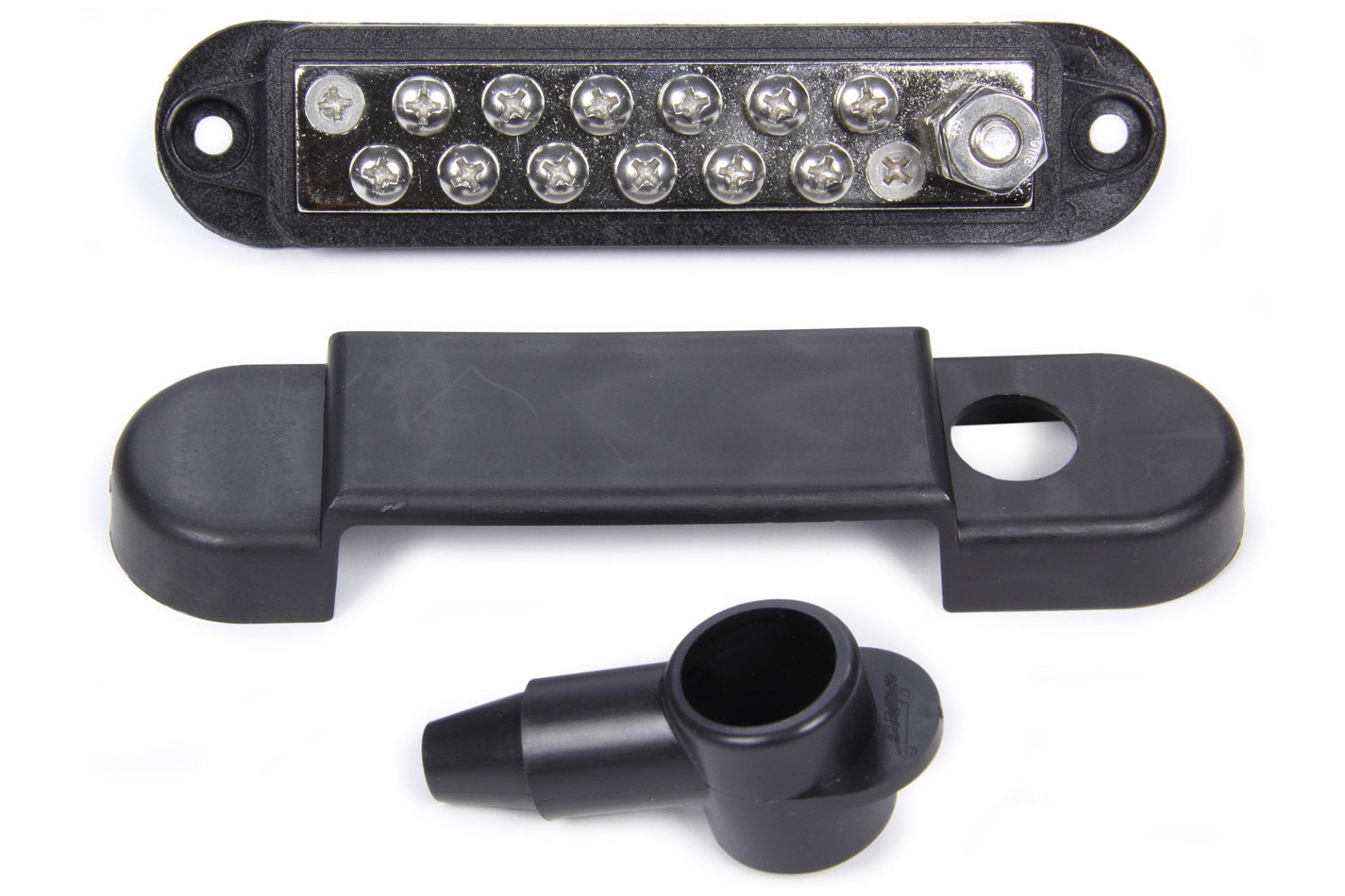 QUICKCAR RACING PRODUCTS Black Terminal Buss Bar with Covers, 12-Wire Kit