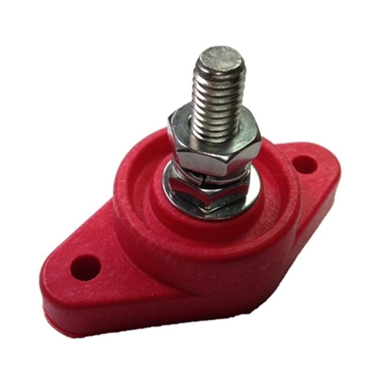 QuickCar Racing Products QRP57-807 Power Distribution Block Red, Single Post, Panel Mount, Insulated Plastic