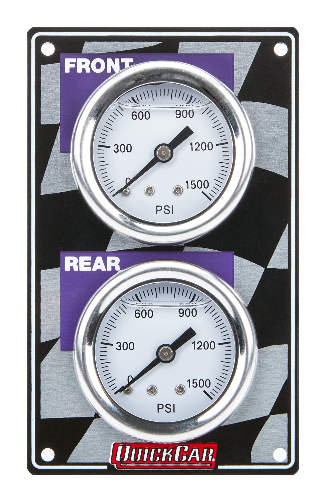 QuickCar Racing Products 61-101 Mini Brake Bias Gauge Panel Vertical Dual 0-1000 psi Mechanical Analog Aluminum
