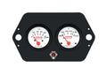 QUICKCAR RACING PRODUCTS Gauge Panel 61-2205, 2 Inch Open Wheel with Switch, Oil Pressure and Water Temperature Gauges, White Face
