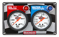 QuickCar Racing Products 61-6001 Gauge Panel Assembly with Oil Pressure and Water Temperature Gauges, 2-5/8 Inch Silver Face with Warning Light
