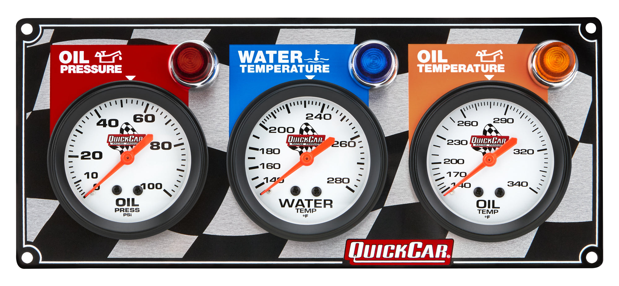 QuickCar Racing Products 61-6011 Gauge Panel Assembly with Oil Pressure, Oil Temperature, and Water Temperature for Automotive Performance