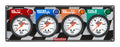 QuickCar Racing Products 61-6021 Gauge Panel Assembly with Fuel Pressure, Oil Pressure, Oil Temperature, Water Temperature, 2 5/8 Inch Silver Face with Warning Light