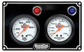 Quickcar Racing Products 61-6701 Gauge Panel Assembly with Oil Pressure and Water Temperature, 2-5/8 Inch Diameter, Silver Face with Warning Light