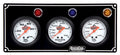 QuickCar Racing Products 61-6711 Gauge Panel Assembly with Oil Pressure, Oil Temperature, and Water Temperature, 2-5/8 Inch Diameter, Silver Face with Warning Light