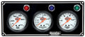 QUICKCAR RACING PRODUCTS 61-6712 Gauge Panel Assembly with Fuel, Oil Pressure and Water Temperature - 2-5/8 Inch Silver Face with Warning Light