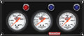QuickCar Racing Products 61-6716 Legend Series 3 Gauge Panel Assembly with Oil Pressure, Water Temperature, and Water Pressure, 2-5/8 Inch White Face with Warning Light