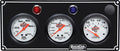 QuickCar Racing Products 61-6717 Gauge Panel Assembly with Oil Pressure, Water Temperature, and Voltmeter - 2-5/8 Inch Silver Face with Warning Light