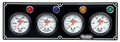 QuickCar Racing Products QRP61-6721 4 Gauge Panel Assembly with Fuel Pressure, Oil Pressure, Oil Temperature, and Water Temperature Gauges, Silver Face