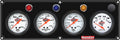QuickCar Racing Products QRP61-6727 Legend Series 4-Gauge Panel Assembly with Oil Pressure, Oil Temperature, Water Temperature, and Voltmeter, 2-5/8 Inch Diameter, White Face with Warning Light