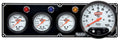 QuickCar Racing Products 61-6741 Gauge Panel Assembly with Oil Pressure, Oil Temperature, Tachometer, Water Temperature, 5-inch Diameter, Silver Face