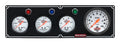 QuickCar Racing Products 61-67423 Gauge Panel Assembly with Oil Pressure, Water Temperature, Fuel Pressure, and Tachometer, 3-3/8 Inch Diameter, Silver Face