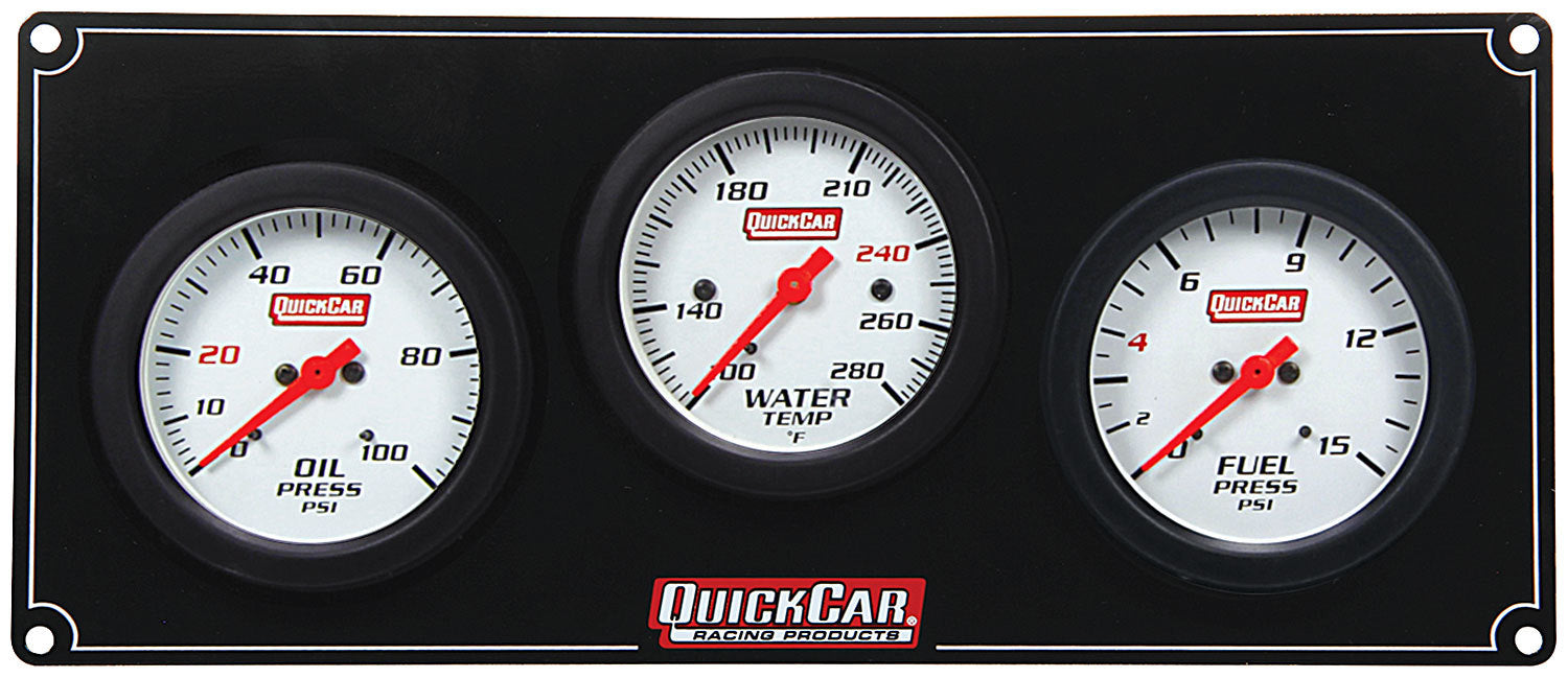 QUICKCAR Racing Products 61-7012 Extreme Gauge Panel Assembly with Fuel Pressure, Oil Pressure, and Water Temperature Gauges