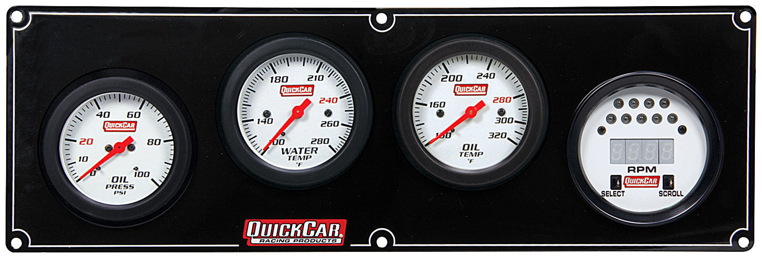 QuickCar Racing Products QRP61-7041 Extreme Gauge Panel Assembly with Oil Pressure, Oil Temperature, Water Temperature, and Digital Tachometer