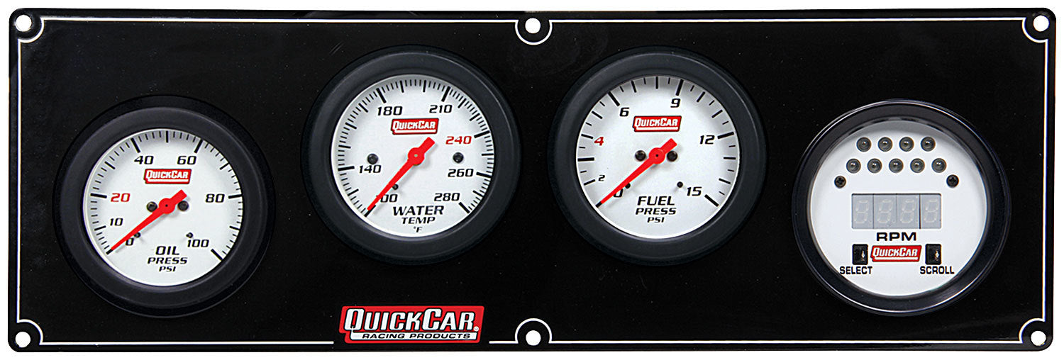 QuickCar Racing Products QRP61-7042 Extreme Gauge Panel Assembly with Fuel Pressure, Oil Pressure, Digital Tachometer, and Water Temperature