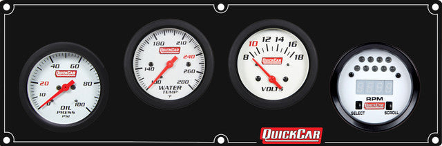QuickCar Racing Products QRP61-7047 Extreme 3-1 Panel with Tachometer, Oil Pressure, Water Temperature, and Voltmeter, White Face