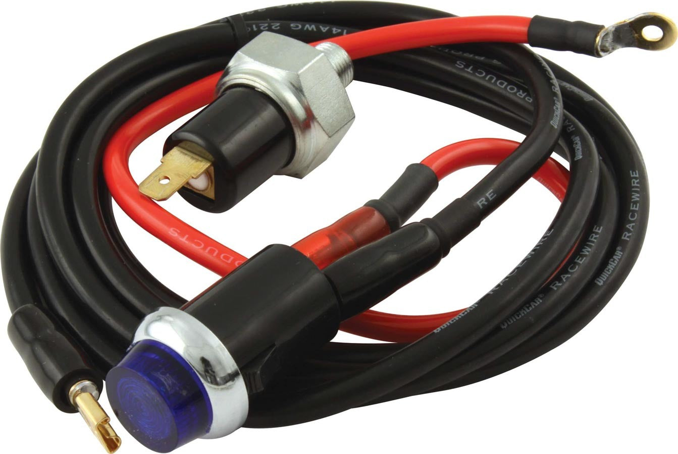 QuickCar Racing Products Water Pressure Warning Kit 4 PSI Blue Light Sensor with 1/8 Inch NPT Male Fitting