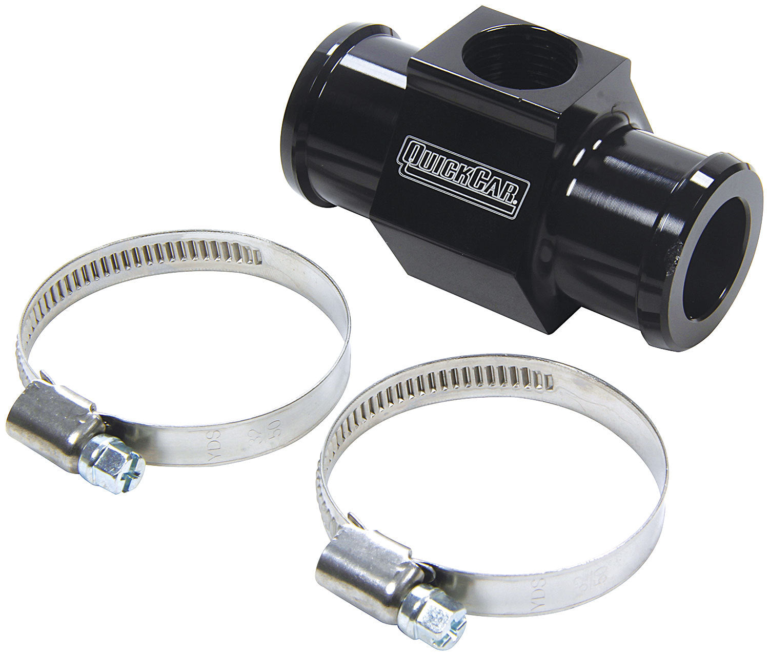 QuickCar Racing Products 61-757 Temp Adapter 1-1/4 Inch Hose Barb with 1/2 Inch NPT Female Port in Black Anodized Aluminum
