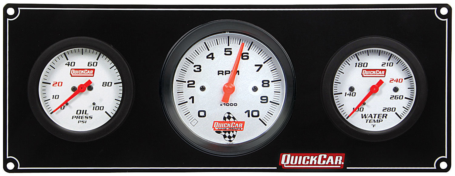 QuickCar Racing Products Extreme 2-1 Oil Pressure and Water Temperature Gauge Panel Assembly with Tachometer Recall