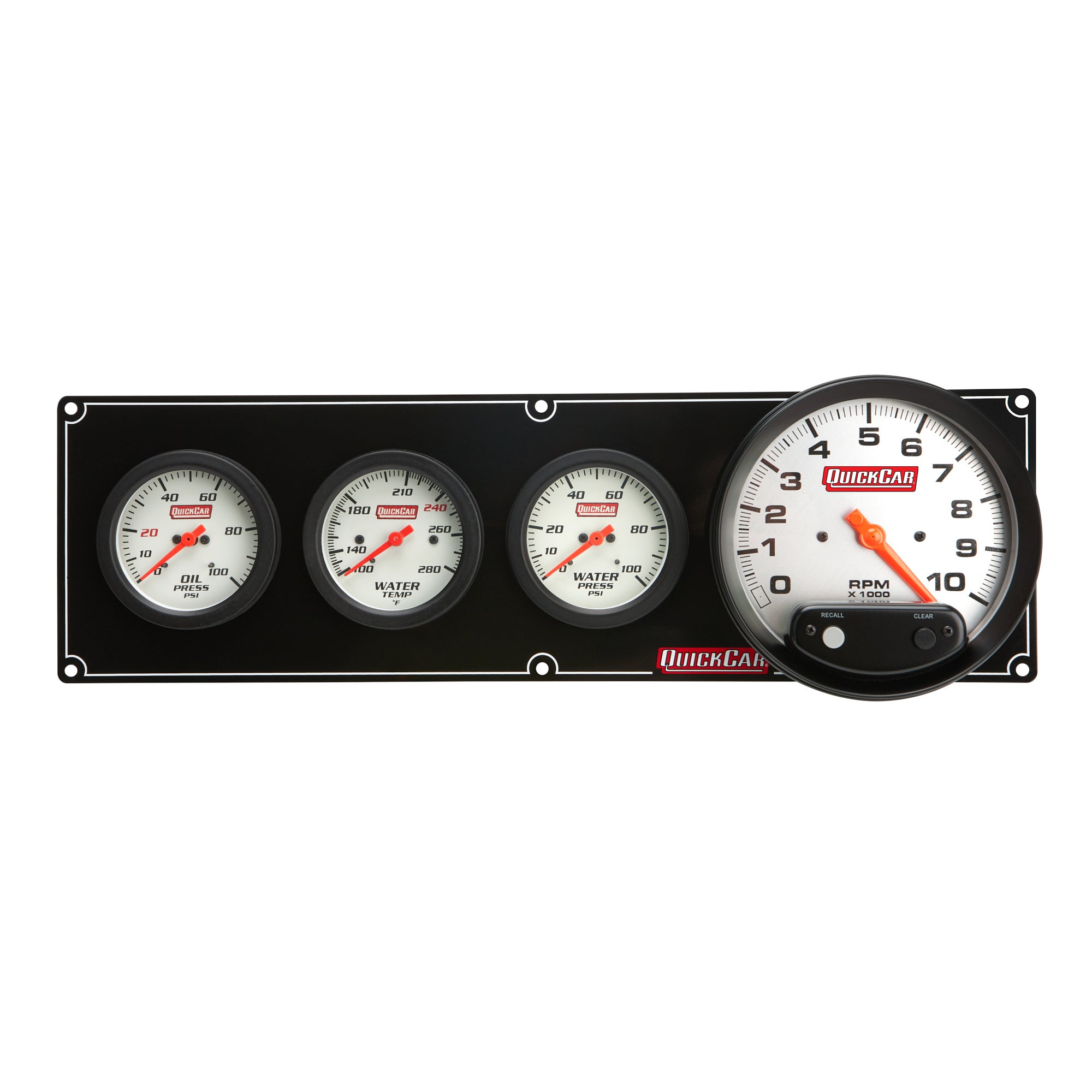 QuickCar Racing Products QRP61-7746 Extreme 3-in-1 Gauge Panel Assembly with Oil Pressure, Water Temperature, Water Pressure, and 5-inch Tachometer with White Face and Warning Light